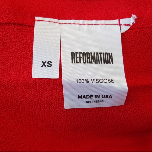 NWOT Reformation Frances Red Dress Size XS - Picture 7 of 7